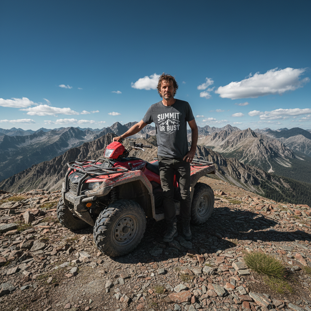 Lifestyle image for Summit or Bust ATV Tee