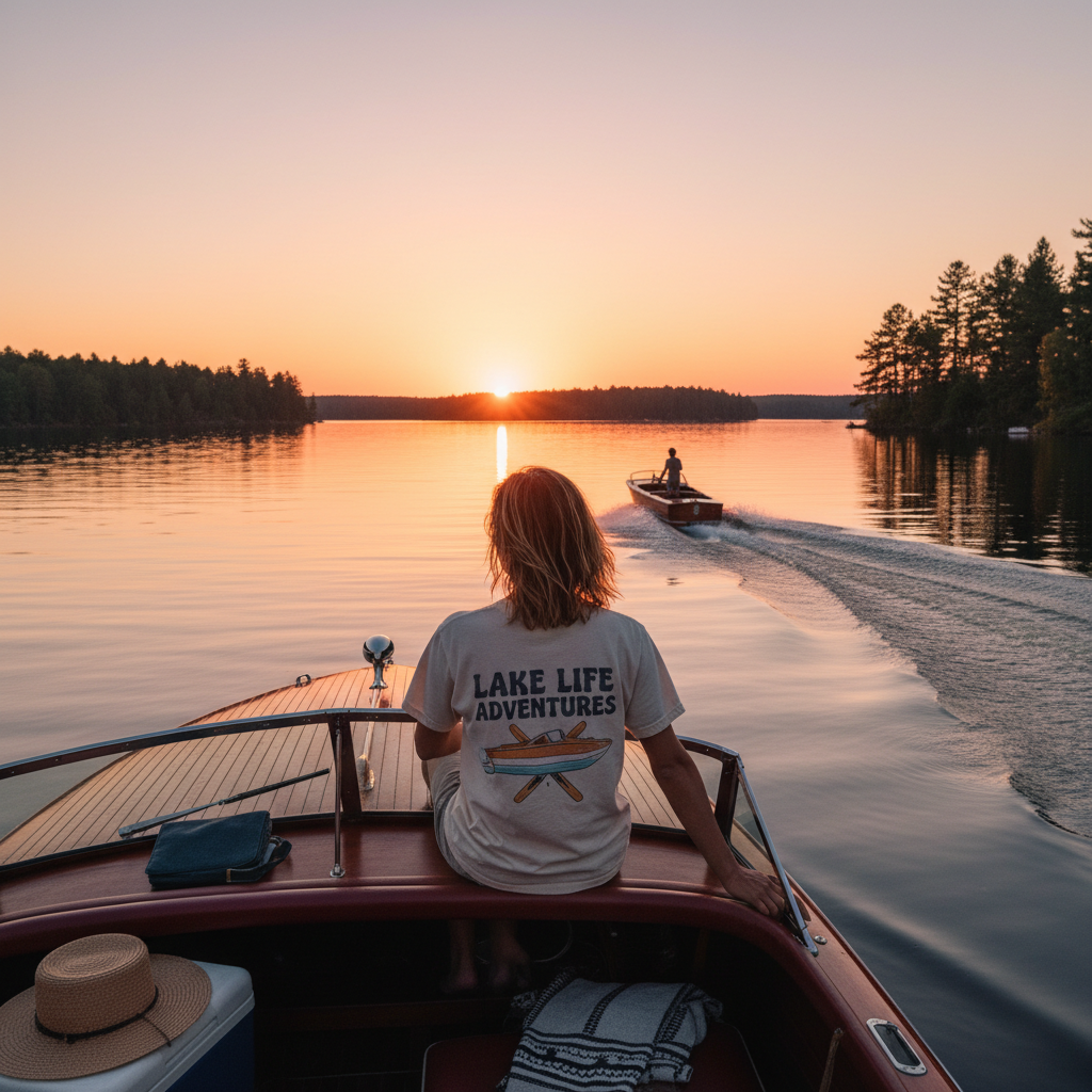 Lifestyle image for Vintage Boat and Ski Tee